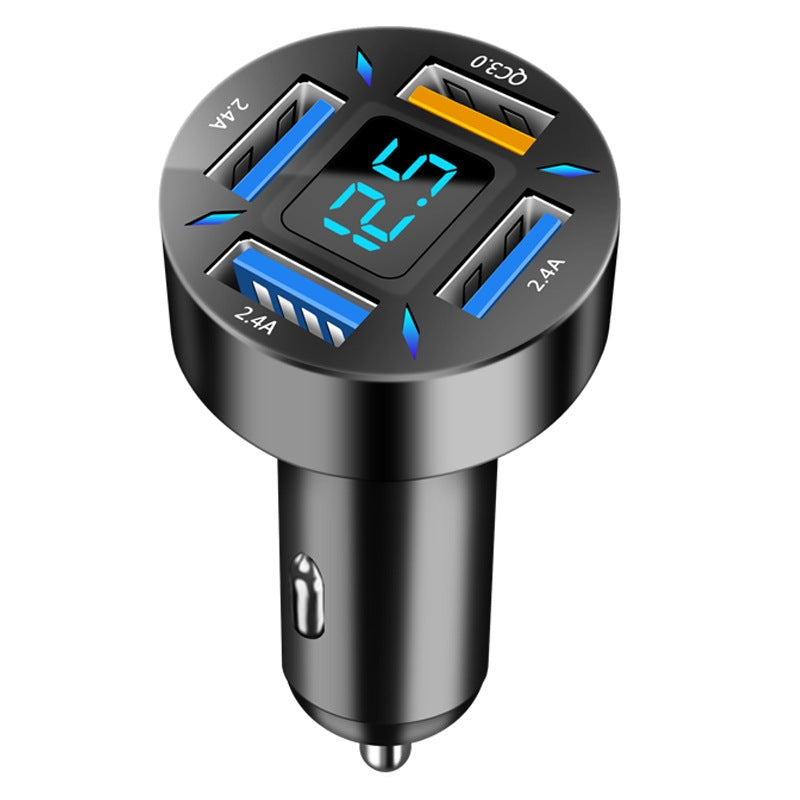 Chargeur voiture rapide 4 ports USB avec affichage LED