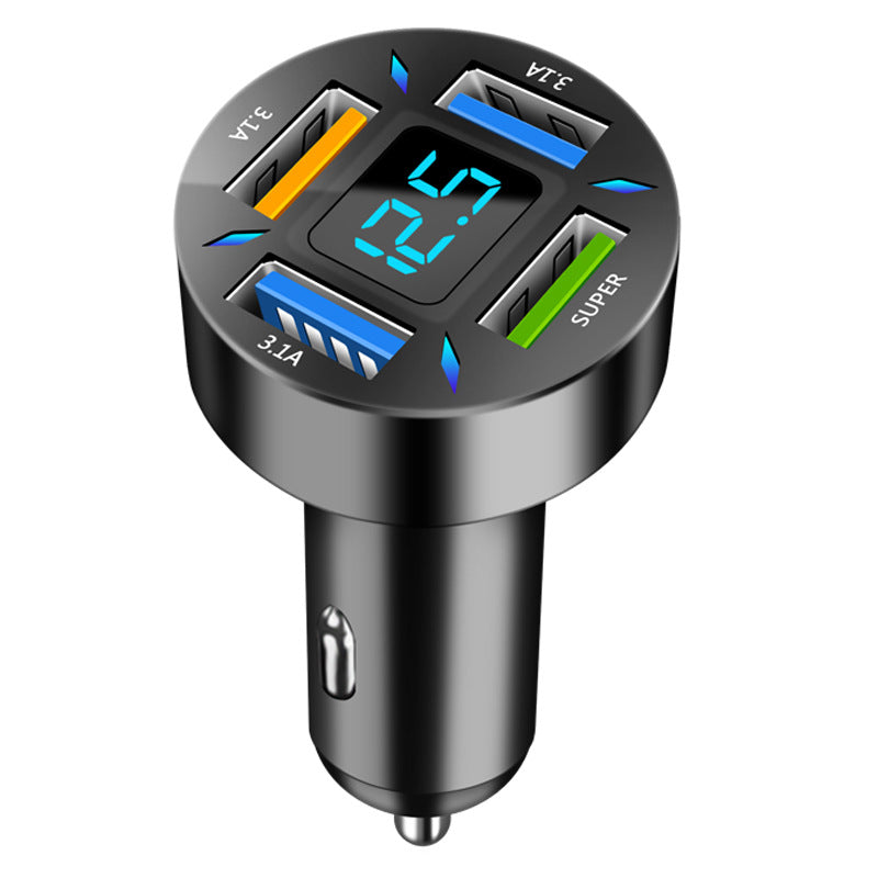 Chargeur voiture rapide 4 ports USB avec affichage LED