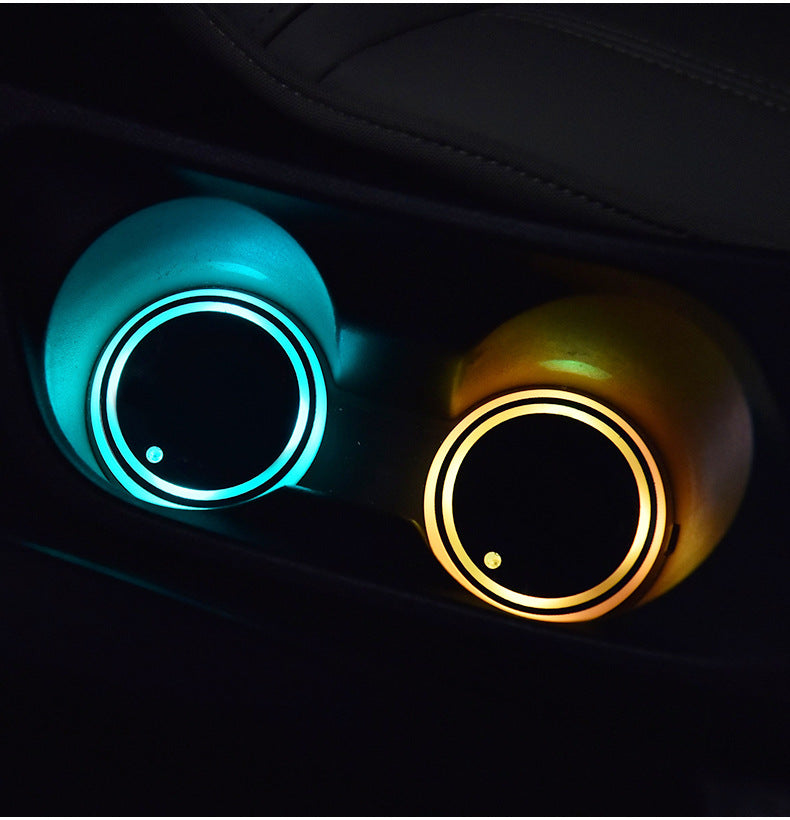 Sous-verre LED rechargeable pour porte-gobelet voiture