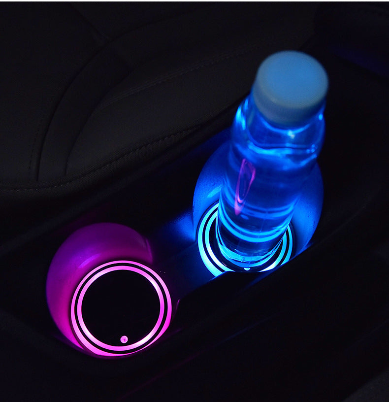 Sous-verre LED rechargeable pour porte-gobelet voiture