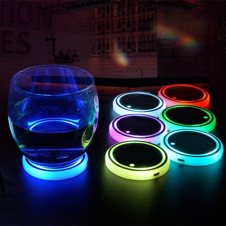 Sous-verre LED rechargeable pour porte-gobelet voiture