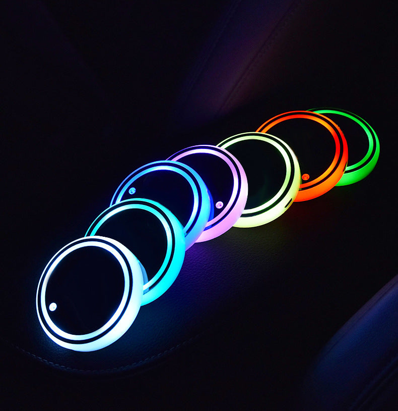 Sous-verre LED rechargeable pour porte-gobelet voiture