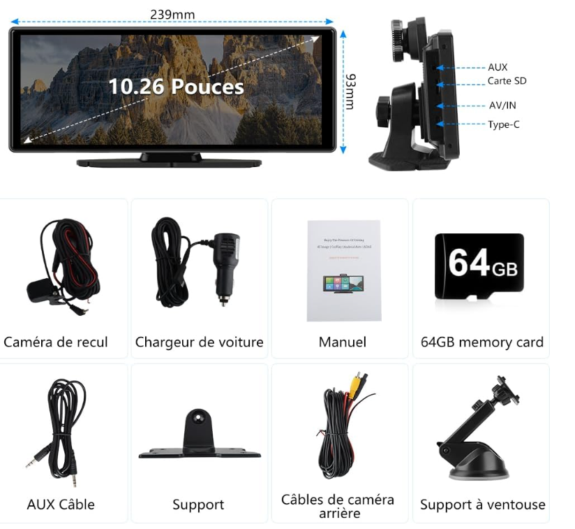 Carplay Voiture + cam avant/arrière I TS Automotive